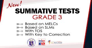 GRADE 3 SUMMATIVE TESTS (MELC.